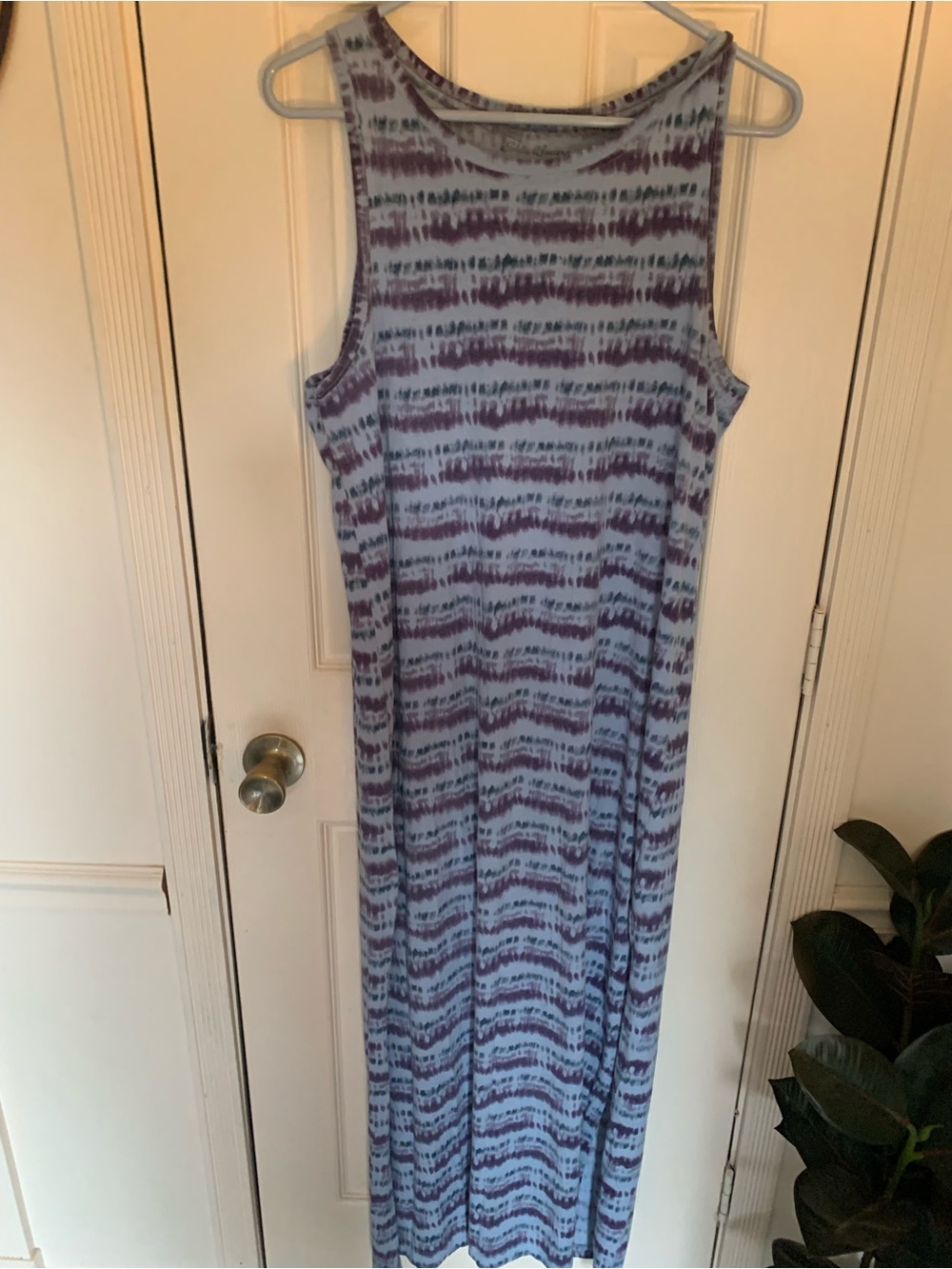 Eddie Bauer L Blue Sleeveless Tank Style Maxi Dress